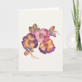 Grußkarte für handgemalte Stiefmütterchen Karte