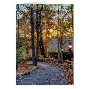 Grußkarte für Herbst Woods Sunset Walkway
