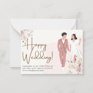 Grußkarte für Hochzeiten. Mitteilungskarte