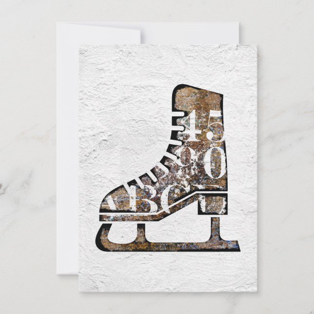 Grußkarte für Ice Skate - gemischte Medienkunst Karte (Vorderseite)