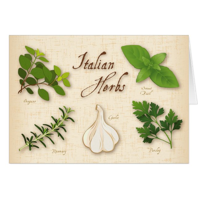 Grußkarte für italienische Kräuter (Vorderseite (Horizontal))