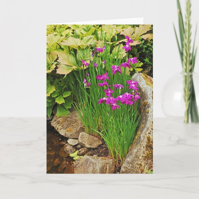 Grußkarte für lila Irisblume Karte (Vorderseite)