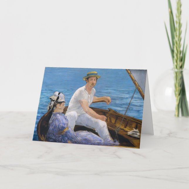 Grußkarte für Manet Boating Karte (Vorderseite)