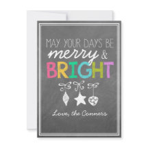 Grußkarte für Merry und Bright Chalkboard