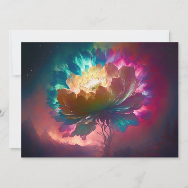 Grußkarte für mystische Blume Feiertagskarte (Vorderseite)