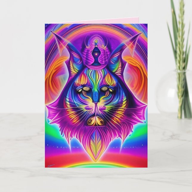 Grußkarte für mystische Katzen Karte (Vorderseite)