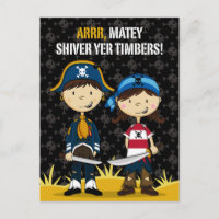 Grußkarte für niedliche Piraten