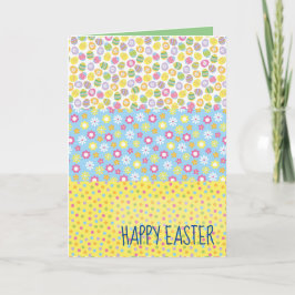 Grußkarte für Ostereier und Frühlingsblumen Karte