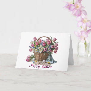 Grußkarte für Ostern mit Tulips Karte
