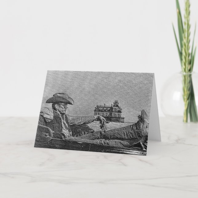 Grußkarte für Pencil Cowboy Karte (Vorderseite)