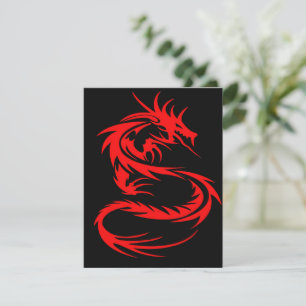 Grußkarte für Red Dragon Flat Karte