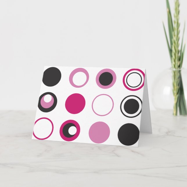 Grußkarte für rosa Punkte Karte (Vorderseite)