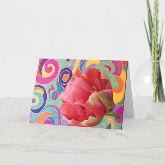 Grußkarte für Spiralgärten der Rose Karte (Vorderseite)