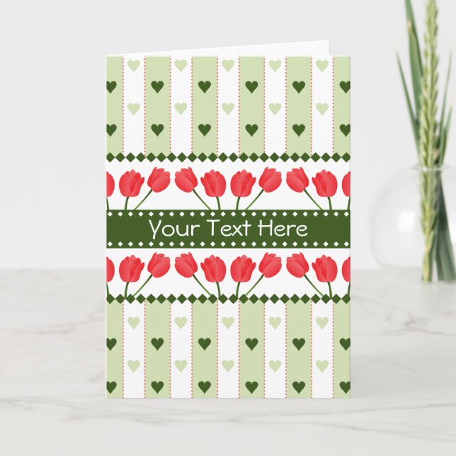 Grußkarte für Tulips & Hearts, anpassen Feiertagskarte (Vorderseite)