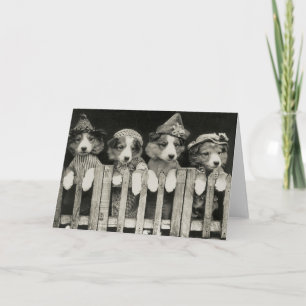 Grußkarte für Vintage Hunde Karte