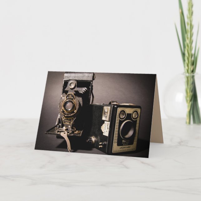 Grußkarte für Vintage Kameras Karte (Vorderseite)