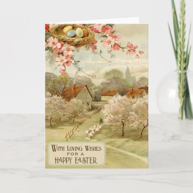 Grußkarte für Vintage Ostern Karte (Vorderseite)