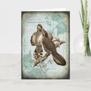 Grußkarte für Vintage Vogelpaare Karte