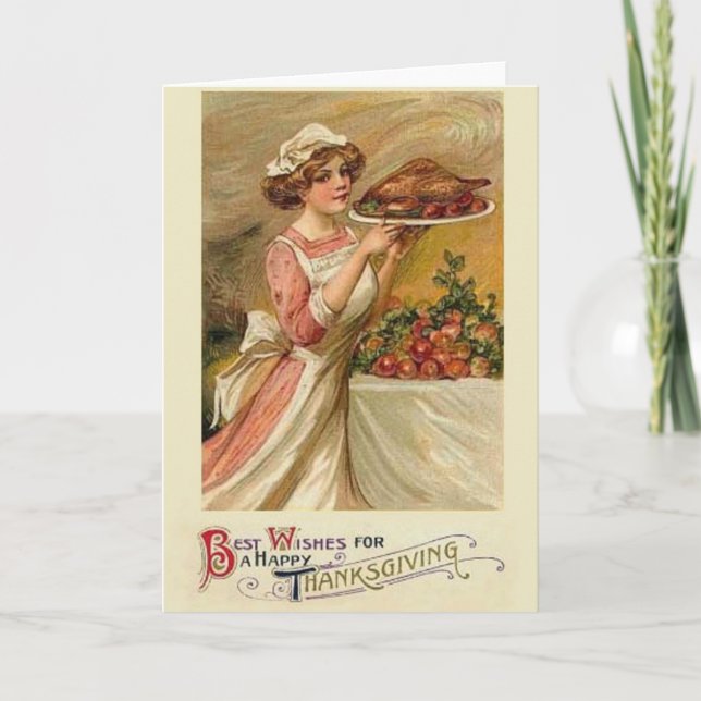 Grußkarte für Vintagen Erntedank Feiertagskarte (Vorderseite)