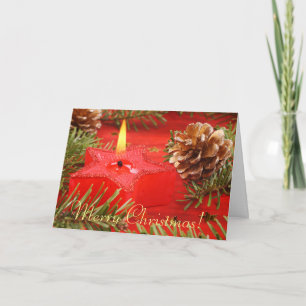 Grußkarte für Weihnachtskerzen Feiertagskarte