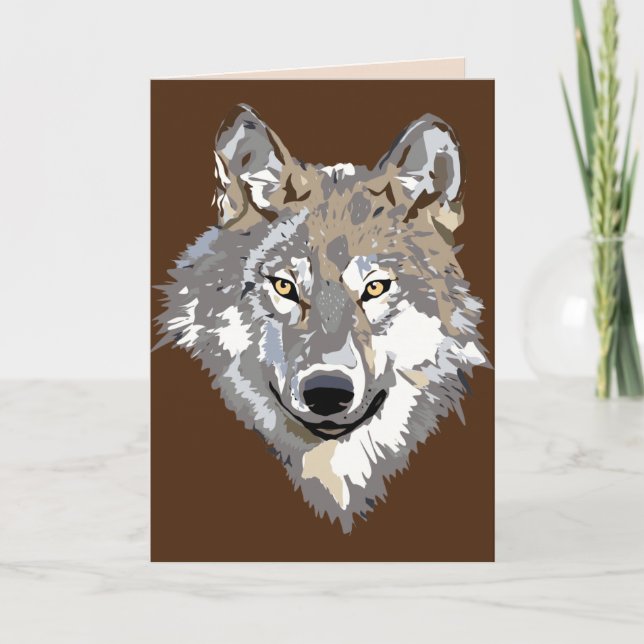 Grußkarte für Wolf Feiertagskarte (Vorderseite)