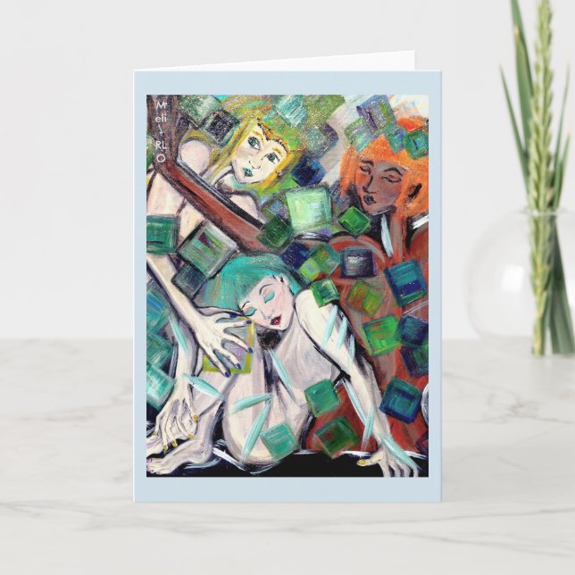 Grußkarte "Goldene Quadrate" Karte (Vorderseite)