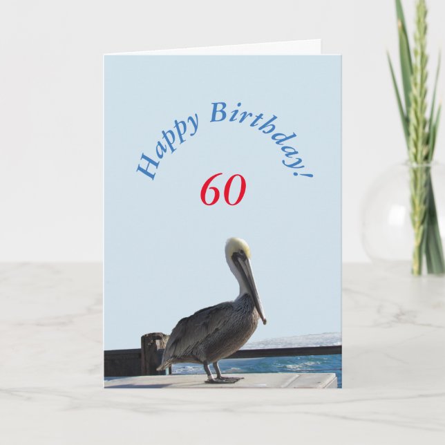 Grußkarte - Happy Birthday Pelican Karte (Vorderseite)