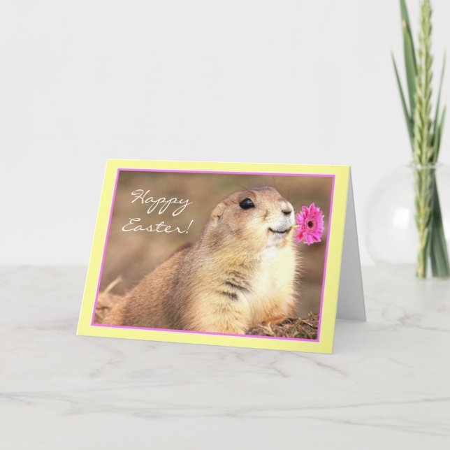 Grußkarte "Happy Easter Prairie Dog" Feiertagskarte (Vorderseite)