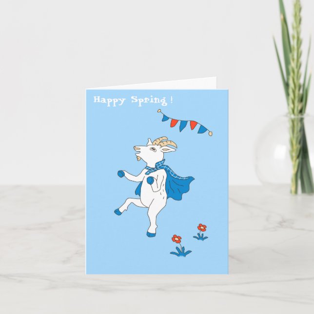 Grußkarte "Happy Goat Spring" Karte (Vorderseite)