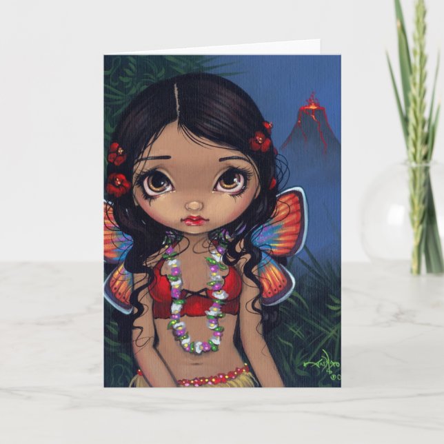 Grußkarte "Hawaiian Volcano Fairy" Karte (Vorderseite)