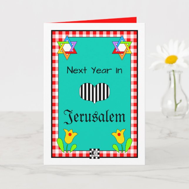 Grußkarte im nächsten Jahr in Jerusalem Karte (Kleine Pflanze)