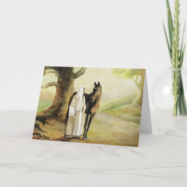 Grußkarte Jesus und Pferd Karte (Vorderseite)