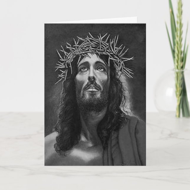Grußkarte Jesuss B&W Karte (Vorderseite)