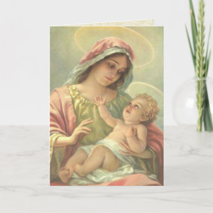 Grußkarte Jungfrau Maria mit dem heiligen Jesuskin Karte
