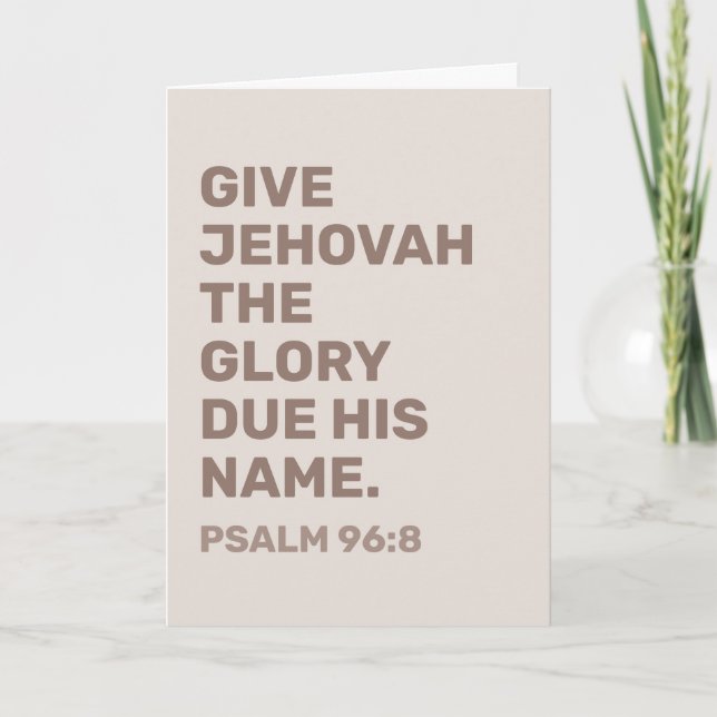 Grußkarte JW Jahr Text 2025 - Psalm 96:8 Karte (Vorderseite)