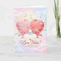 Grußkarte - Küssen von Herzen "Liebe Notes"