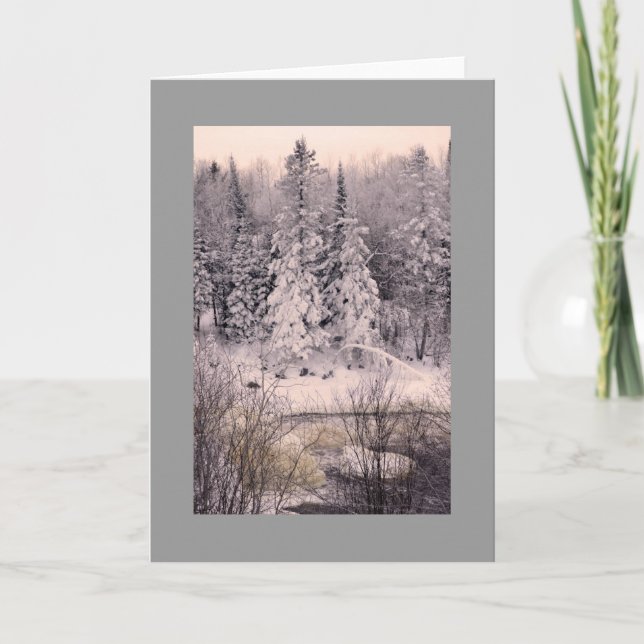 Grußkarte, leer, mit Schneeszene Karte (Vorderseite)