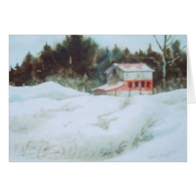Grußkarte "Little Red Barn" Landstrassen (Vorderseite (Horizontal))