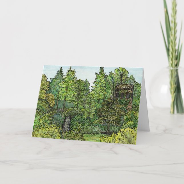 Grußkarte - Longwood Gardens Uhrturm Karte (Vorderseite)