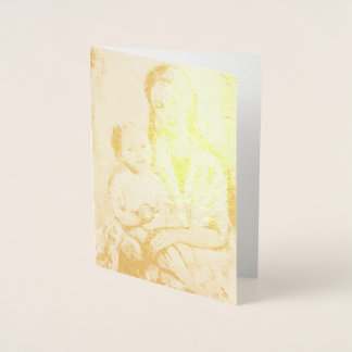Grußkarte Madonna mit Child gold-Folie Folienkarte