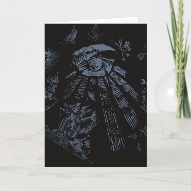 Grußkarte Masonic Fantasy Blue Karte (Vorderseite)