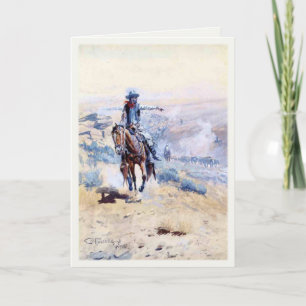 Grußkarte mit Cowboy, der auf den Weg zeigt Karte