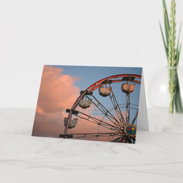 Grußkarte mit Foto des Riesenrades Karte (Vorderseite)