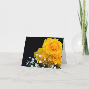 Grußkarte mit gelben Rosen Dankeskarte