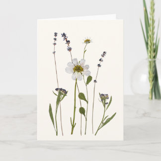 Grußkarte mit gepressten Blumen Karte