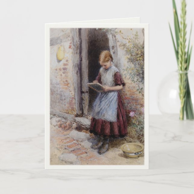 Grußkarte mit Myles Birket Foster Malerei Karte (Vorderseite)