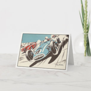 Grußkarte mit Track-Racing-Poster drucken Karte