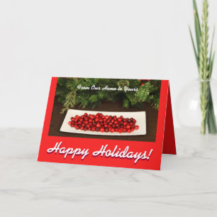 Grußkarte mit Weihnachtsbeeren Feiertagskarte