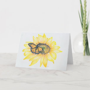 Grußkarte Monarch und Sonnenblume Karte