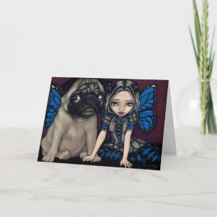 Grußkarte "Mops Pixie" Karte
